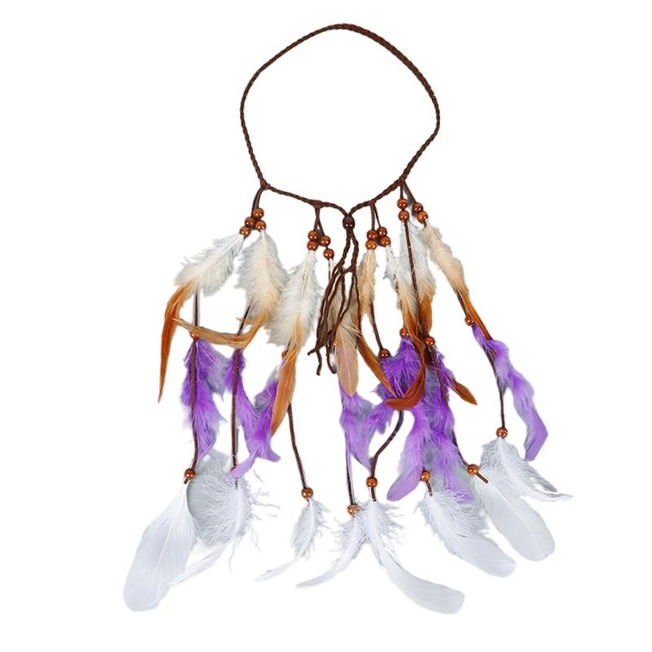 Accesoriu decorativ pentru par, Model indian, Mov