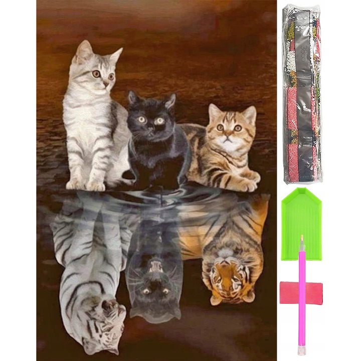 Set broderie cu diamante 5D, 40x60 cm, 10 ani