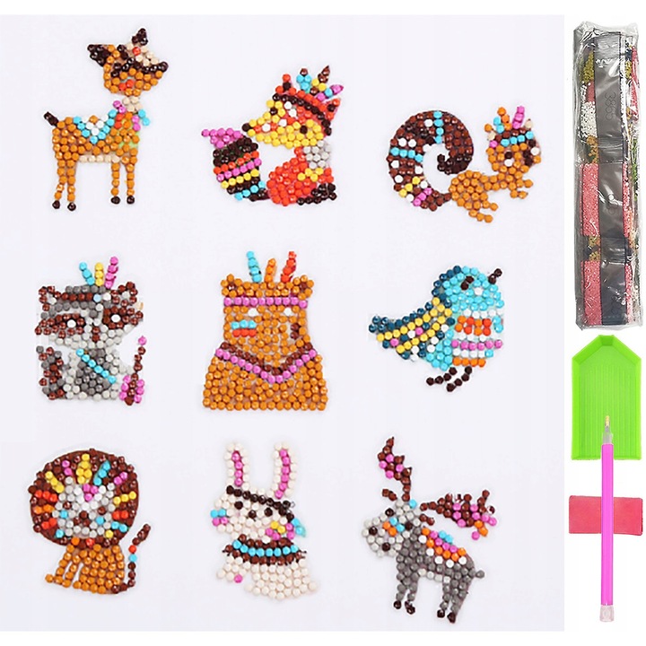 Mozaic de broderie cu diamante 5D, Animale, Multicolor