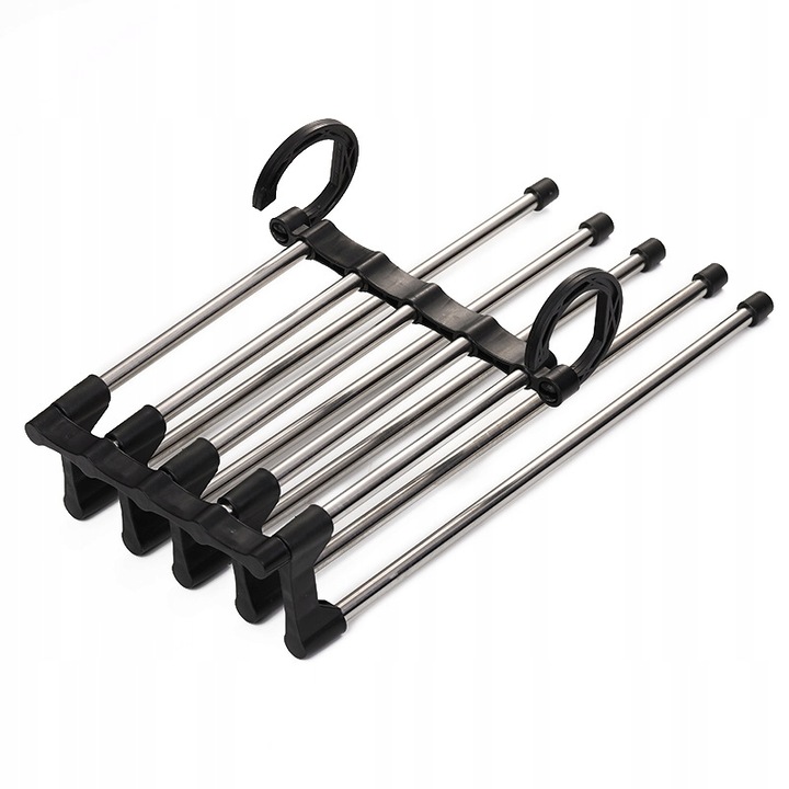 Umeras pantaloni cu 5 brate extensibile, ABS/Otel, Negru