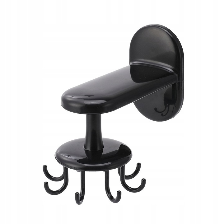 Eszköztartó, műanyag, többfunkciós, dupla ragasztószalaggal, vízálló, fekete