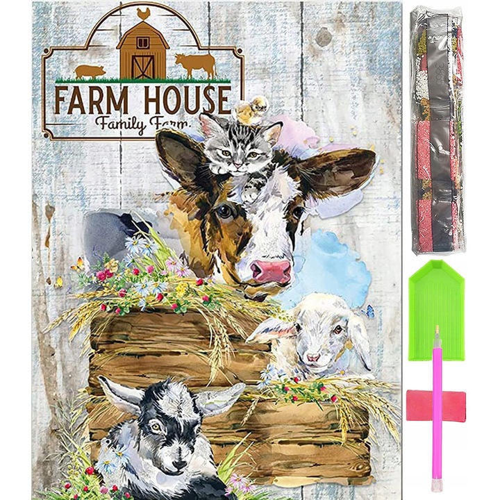 Set broderii mozaic, Diamante, Multicolor, 0-3 luni+