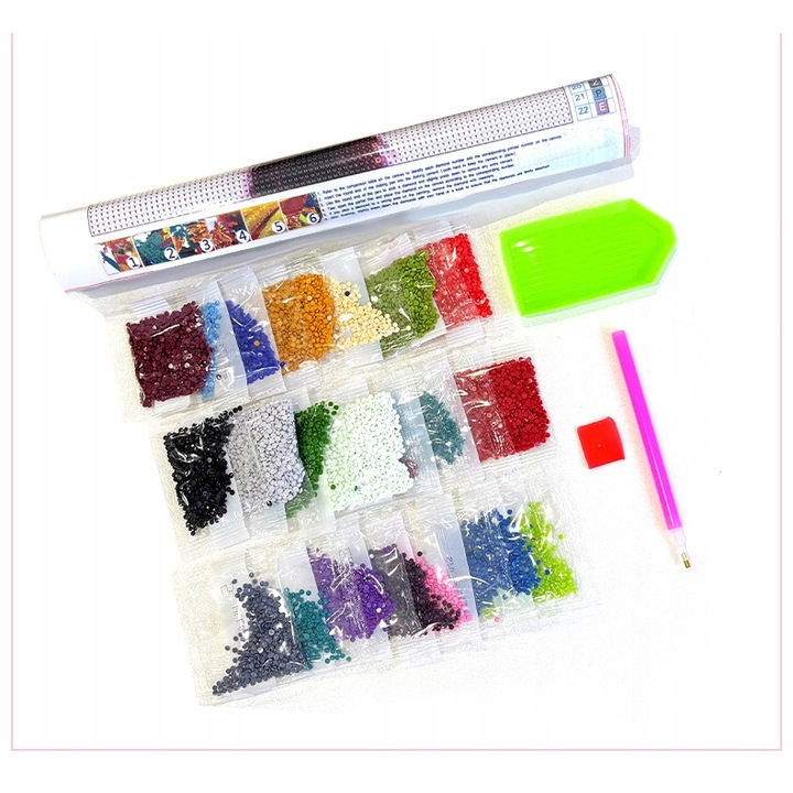 Set broderie diamante D48, 40x30 cm, Multicolor