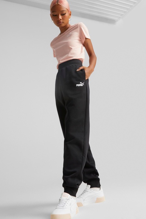 Панталони с бродерия Puma Ess, Черен