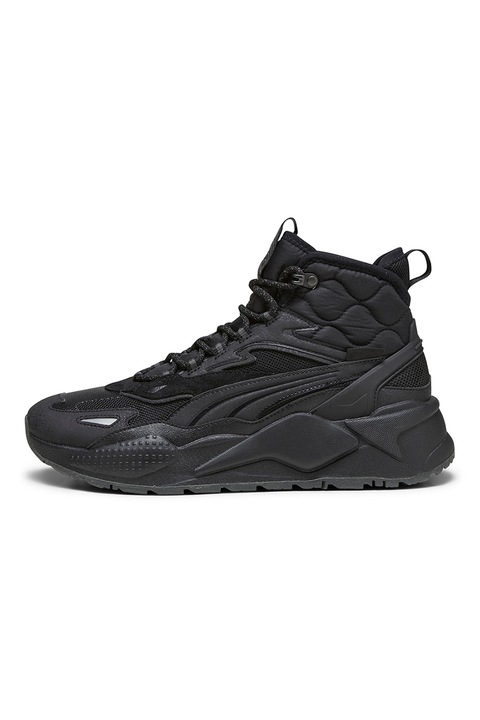 Puma, Спортни обувки RS-X с еко кожа, Черен, Сив, 6