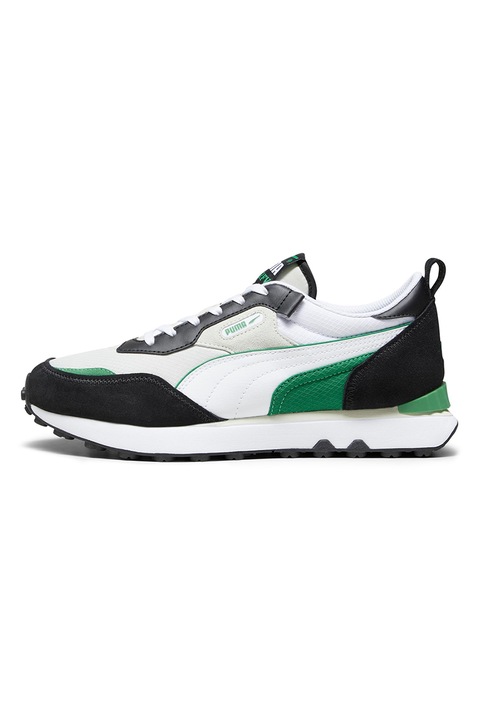 Puma, Pantofi sport cu model colorblock Rider Future Vintage, Verde/Negru/Alb optic