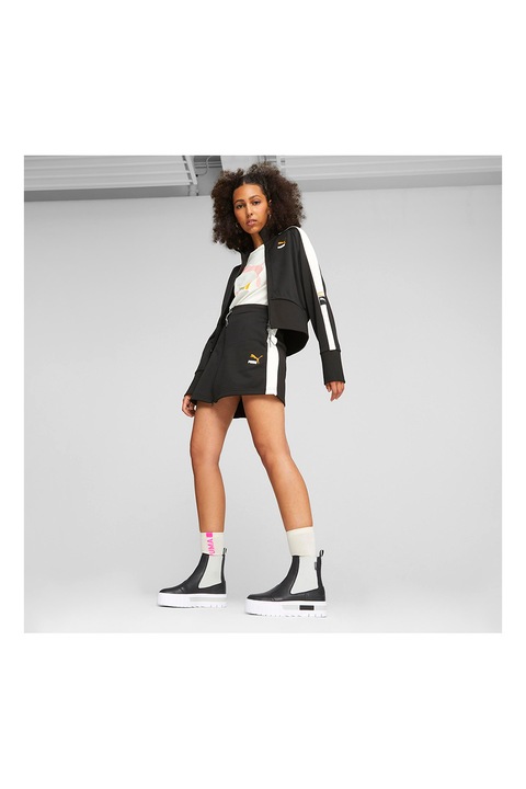 Puma, Ghete Chelsea de piele Mayze, Negru/Alb murdar