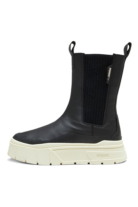 Puma, Кожени боти Mayze Stack Chelsea, Черен, Мръснобял, 6