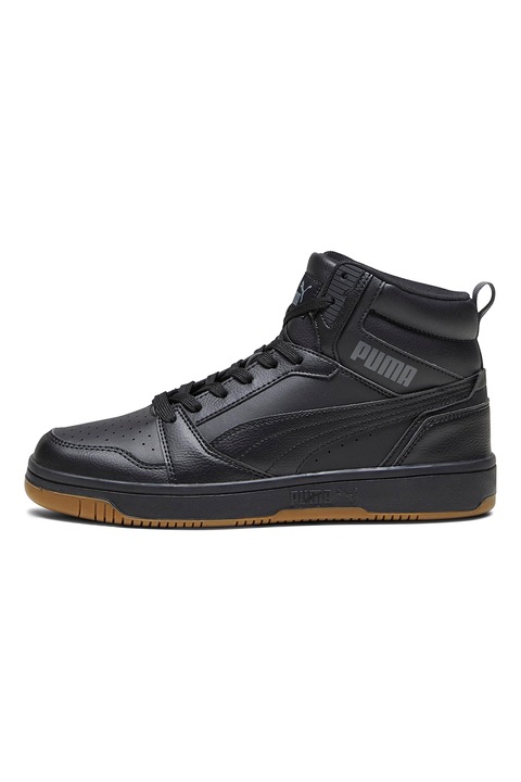Puma, Pantofi sport mid-high din piele ecologica Rebound, Negru