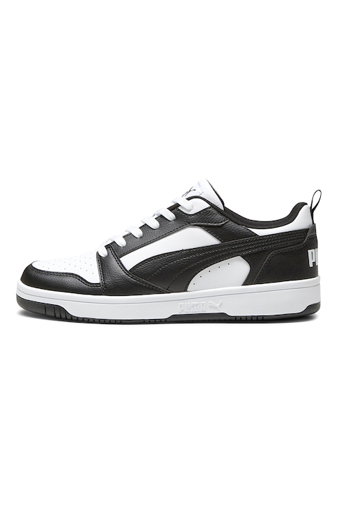 Puma, Rebound v6 uniszex műbőr sneaker, Fehér/Fekete