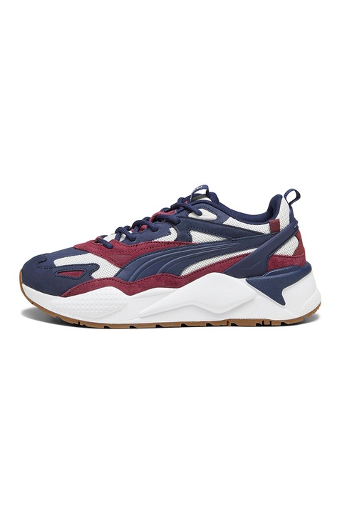 Puma, Pantofi sport S-X Efekt PRM, Alb/Visiniu/Bleumarin