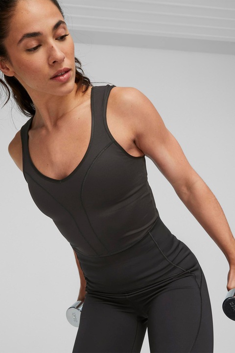 Puma, Top crop pentru antrenament EverSculpt, Negru, L