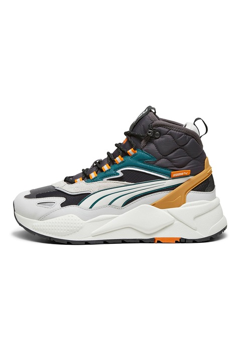 Puma, Спортни обувки RS-X с еко кожа, Черен, Бял, Персийско зелено, 7