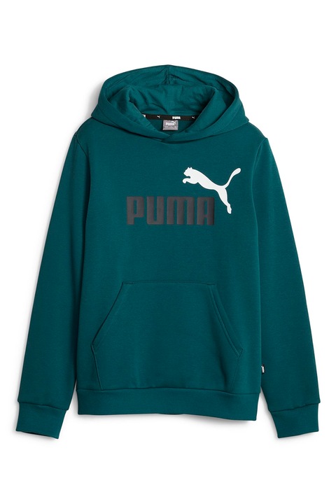 Puma, Essentials+ kapucnis pulóver kenguruzsebbel, Fehér/Perzsazöld/Fekete