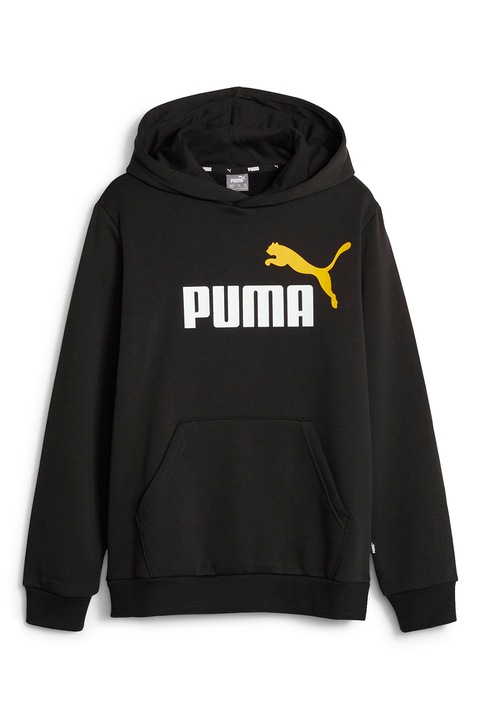 Puma, Essentials+ kapucnis pulóver kenguruzsebbel, Fehér/Narancssárga/Fekete