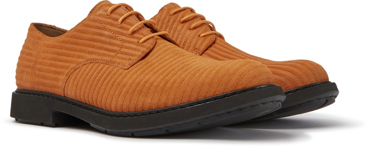 Camper, Pantofi de piele Twins 327, Portocaliu inchis, 40