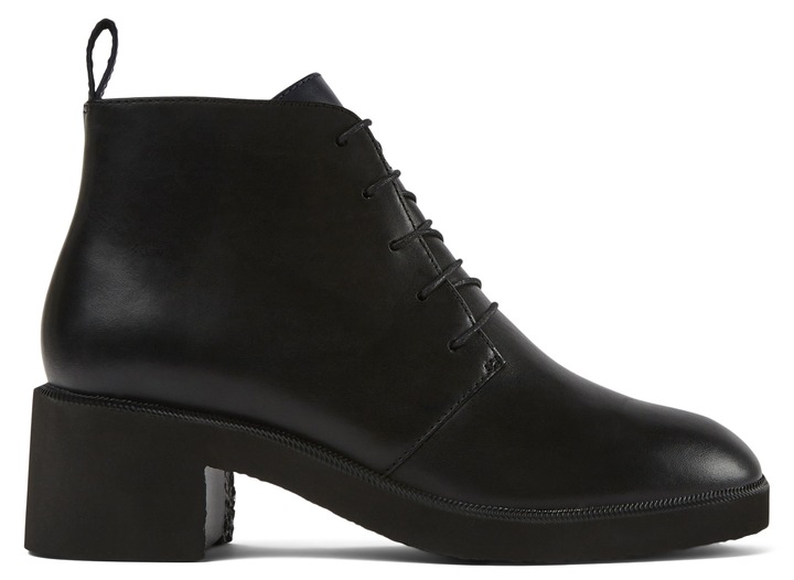 Camper, Botine de piele cu toc masiv Wonder 451, Negru