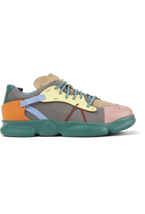 Camper, Pantofi sport low-cut din piele, Rosu
