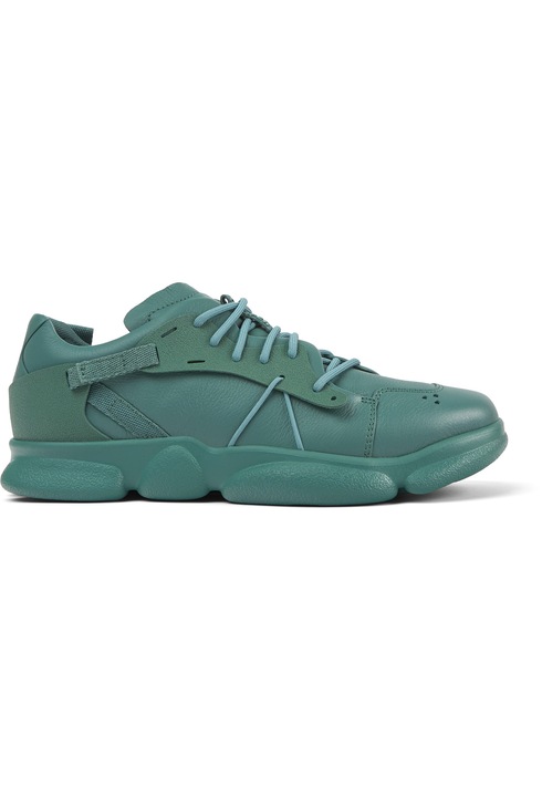 Camper, Pantofi sport low-cut din piele, Turcoaz inchis
