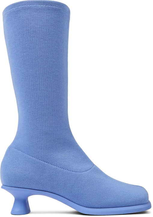 Camper, Cizme mid-calf cu parte superiora din material textil Dina 545, Albastru, 39