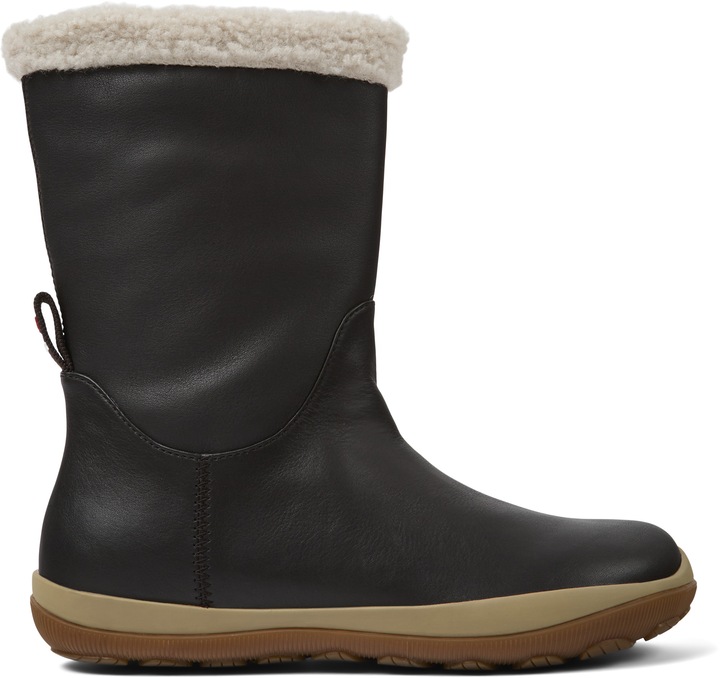 Camper, Cizme mid-calf de piele Peu Pista GM 961, Maro inchis