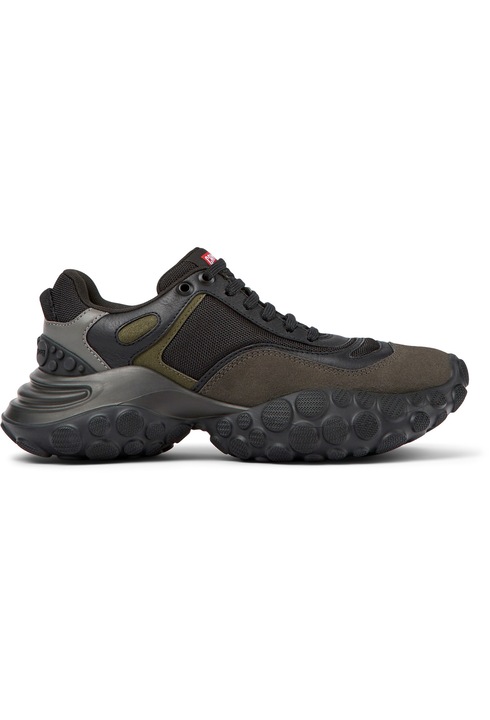 Camper, Pantofi sport din piele cu garnituri din material textil Pelotas Mars 1197, Negru/Gri