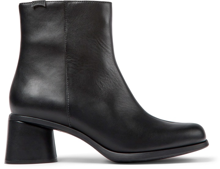 Camper, Botine de piele cu toc patrat Kiara 1345, Negru