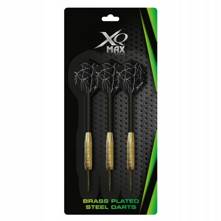 Set 3 sageti darts, XQ MAX, Otel/Plastic, Negru/Auriu