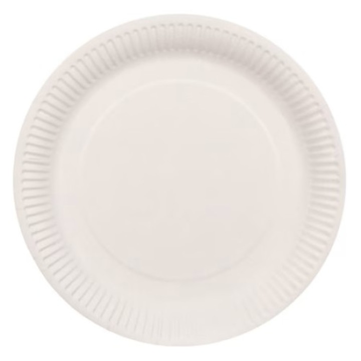 Set 20 Farfurii Unica Folosinta, Misavan, 18 cm, Alb