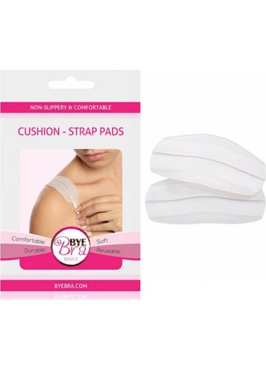 Melltartó vállpárnák, Bye Bra, poliuretán, fehér, One-Size INTL