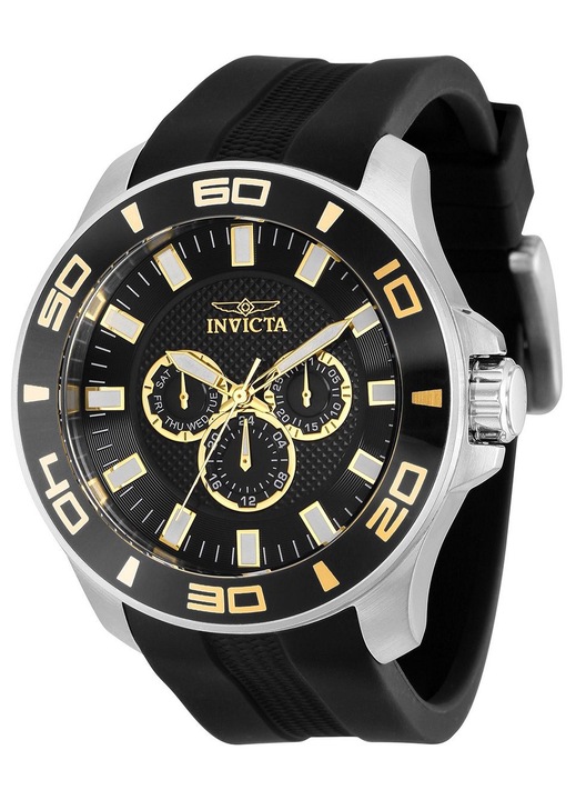 Мъжки часовник Invicta 36608, Invicta, Силикон, Кварц, Черен