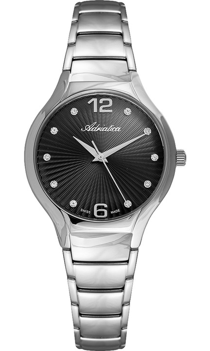 Дамски часовник Adriatica, стомана/неръждаема стомана, кварцов, Swiss Made, сребрист