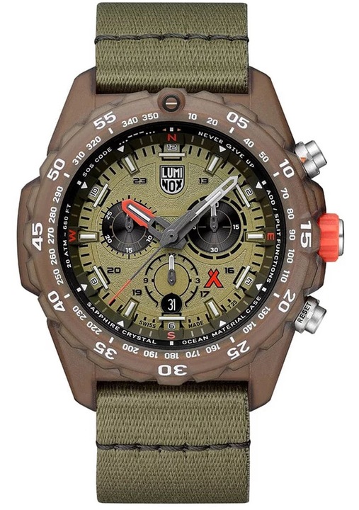 Мъжки часовник, Luminox, Кварц, Текстил, Зелен