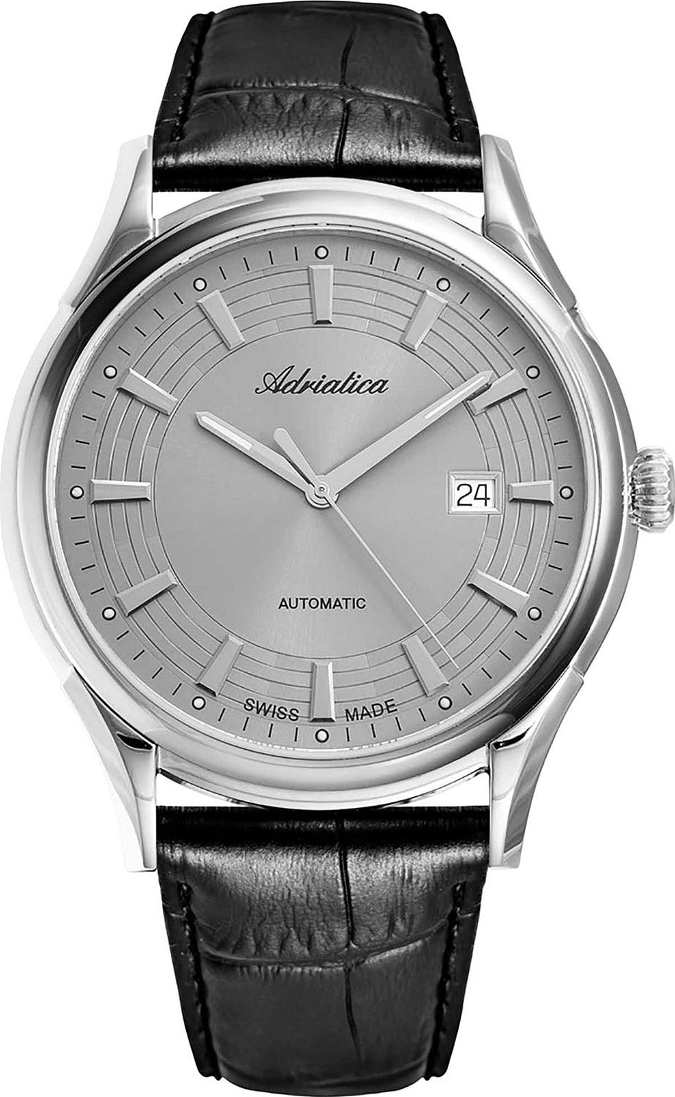 Ceas barbatesc, Adriatica, Piele naturala, Negru - eMAG.ro