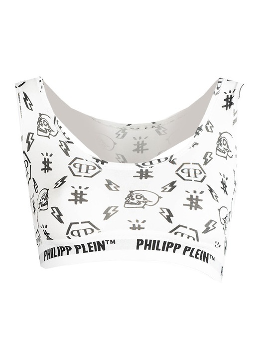 Sutien DUPT11, Philipp Plein, Textil, Negru/Alb, S INTL
