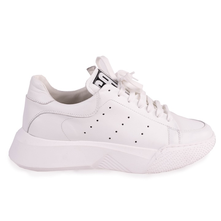 Tenisi barbati Takeshy Kurosawa, dantela, talpa ridicata, alb, piele naturala, 44 EU