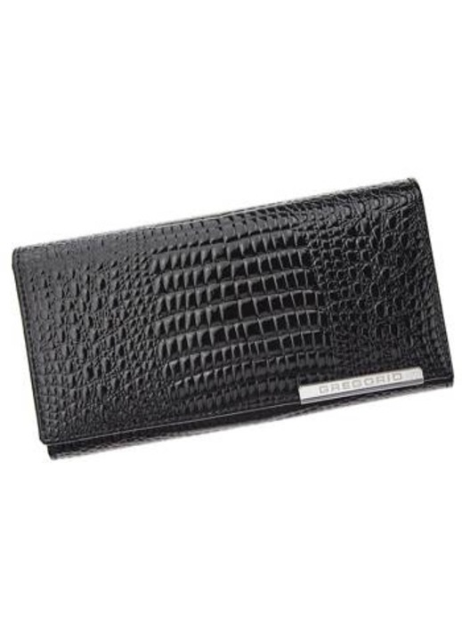 Portofel dama, Gregorio, GF107, piele naturala, negru