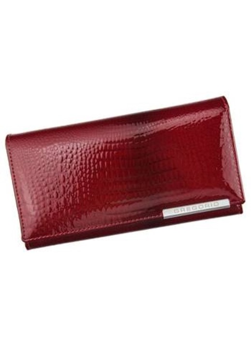 Портмоне за дами, Gregorio, GF107, естествена кожа, червено