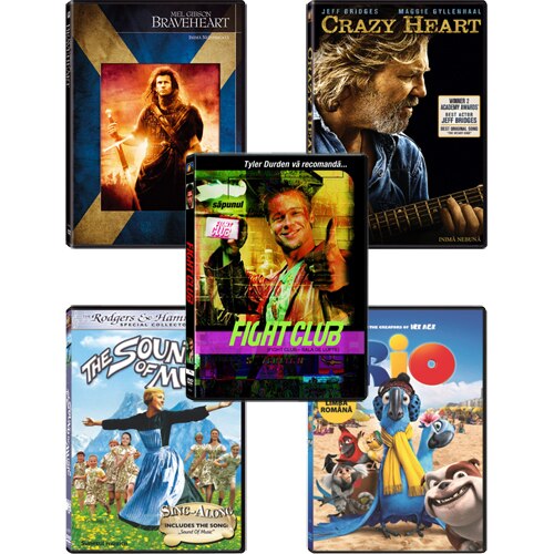 COLECTIE 5 FILME: SOUND OF MUSIC / FIGHT CLUB / CRAZY HEART / RIO