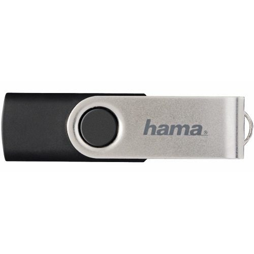 Memorie USB Hama Rotate, 64GB, USB 2.0, Negru/Argintiu