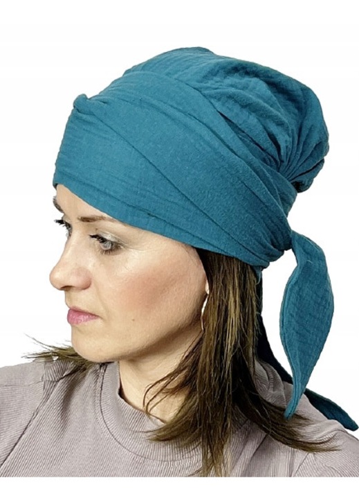Turban Lara 005, bumbac, 54-60 cm, cu siruri lungi, pentru femei