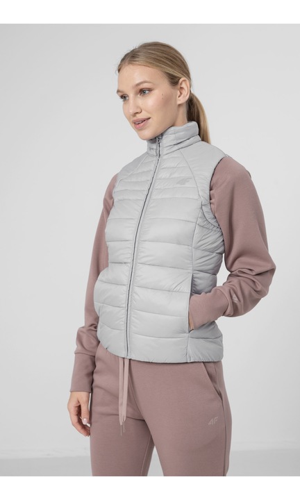 Дамска жилетка, 4F, Полиестер, Светло сиво, XL INTL