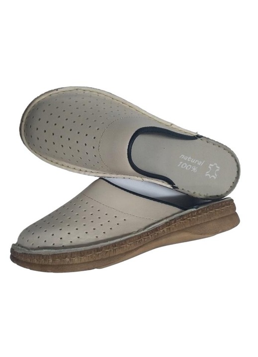 Papuci dama, Todlanas, Piele naturala, Alb, Alb, 38