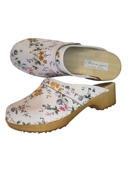 Saboti pentru dama din piele naturala, Multicolor, Multicolor, 38