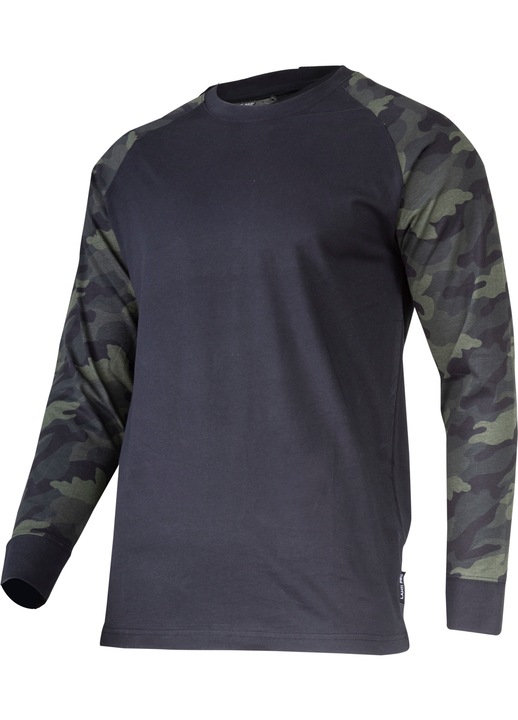 Bluza de lucru pentru barbati, Lahti Pro, Bumbac, 190g/m2, Verde militar/Negru, L