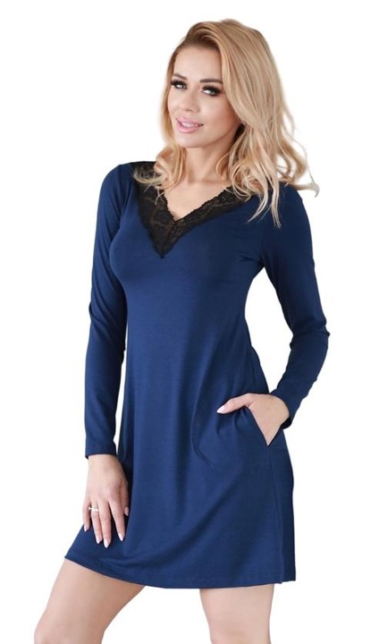 Camasa de noapte Kalimo, viscoza, bleumarin, Bleumarin