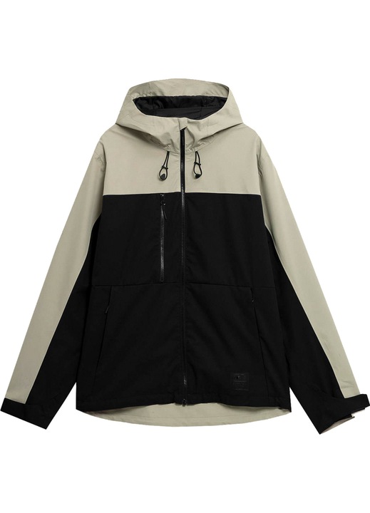 Uniszex kabát, 4F, fekete/bézs, poliészter, S méret
