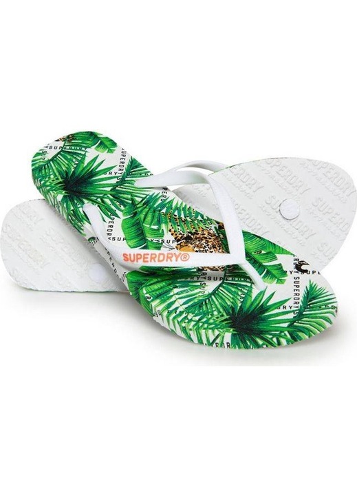 Glisoare de piscina dama, Superdry, Spuma, Verde/Alb, 36.5 EU