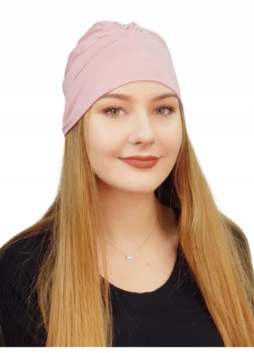 Turban Jasmina din Bumbac Moale, Roz Pudrat, Marime Unica pentru Femei – Accesoriu Chic de Par, Elegant si Confortabil, Ideal pentru Protectia Scalpului, Look Modern si Stilat, Esarfa Versatila de Cap