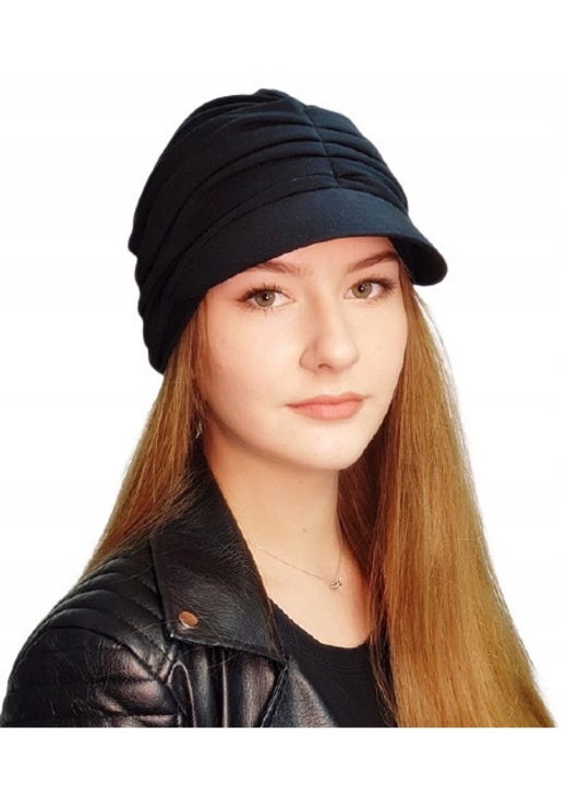 Тюрбан с козирка Marika Be-05, памук, универсален, черен